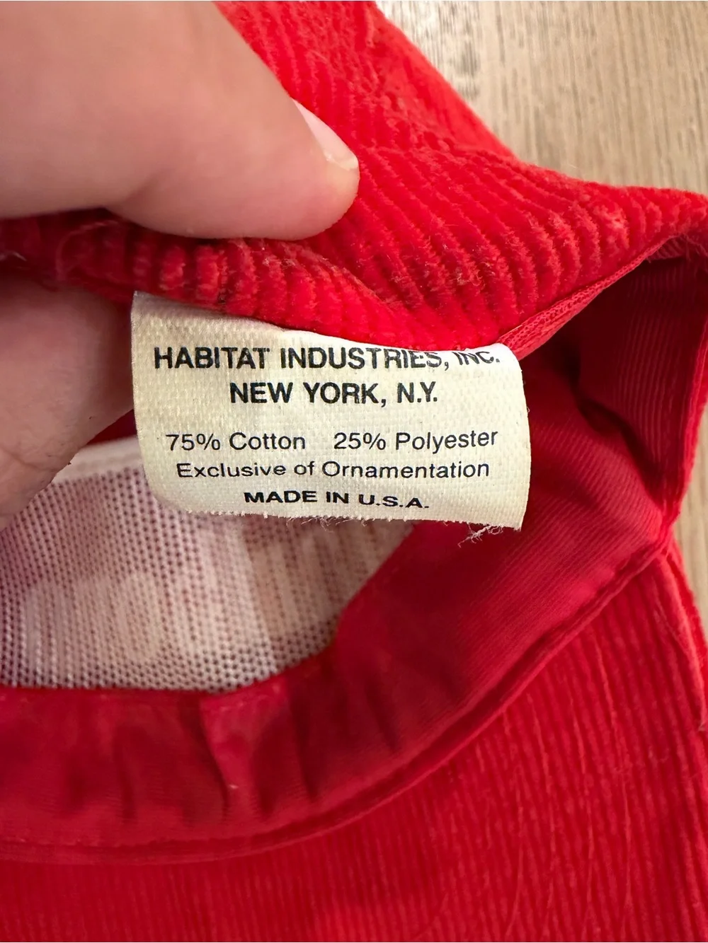 Vintage Marlboro Red Corduroy Snapback Hat Habitat Industries Made USA 75/25